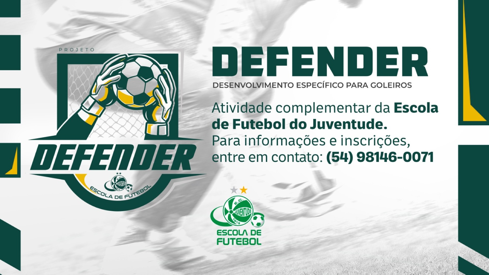 Escola de Futebol do Juventude lança projeto voltado ao desenvolvimento de goleiros