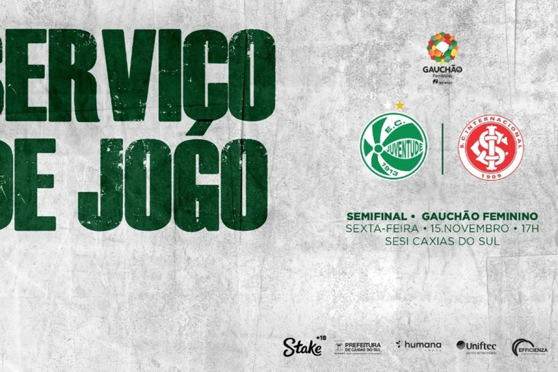 Serviço de Jogo: Campeonato Gaúcho Feminino: Juventude x Internacional