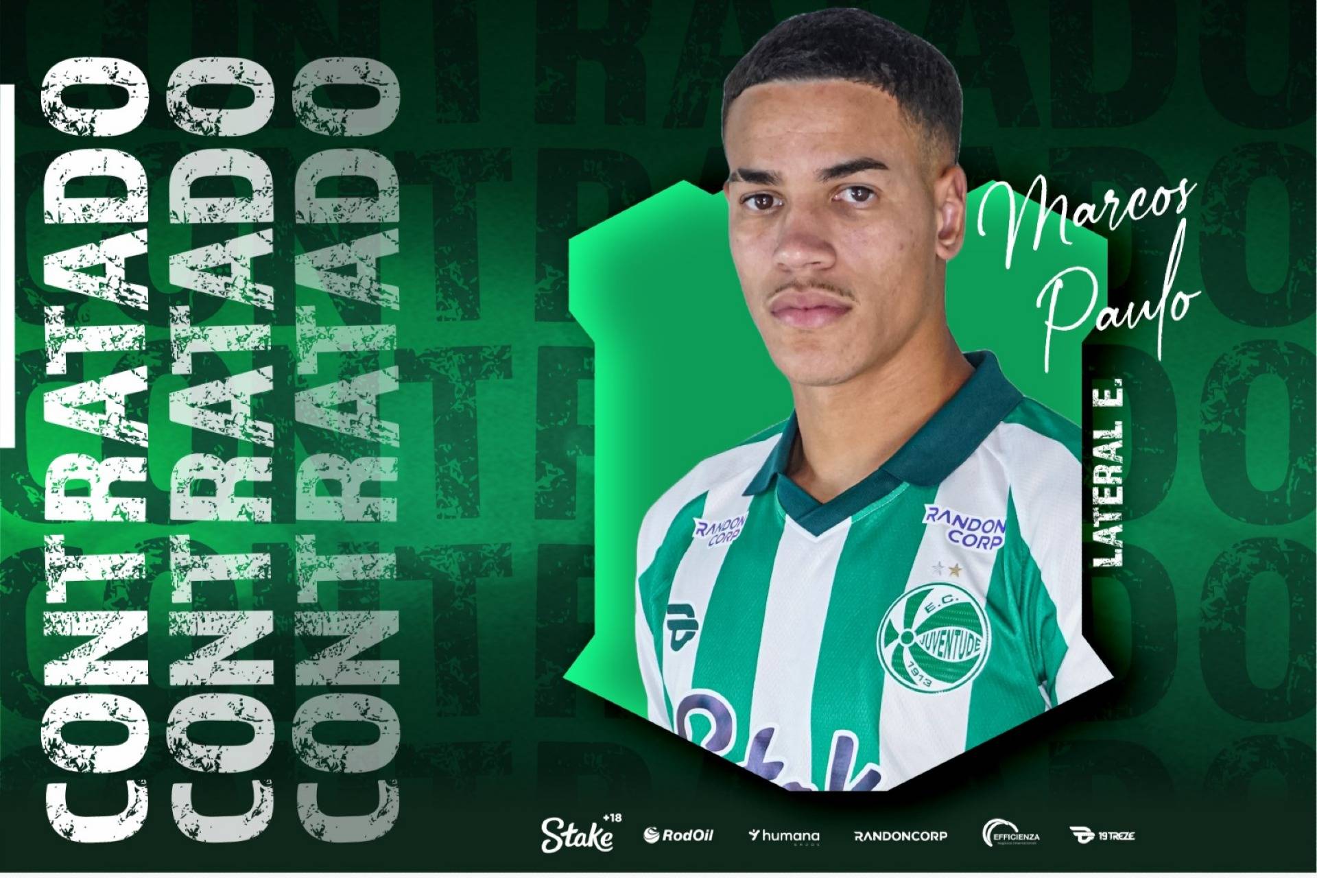 Lateral esquerdo Marcos Paulo é o novo contratado do Juventude