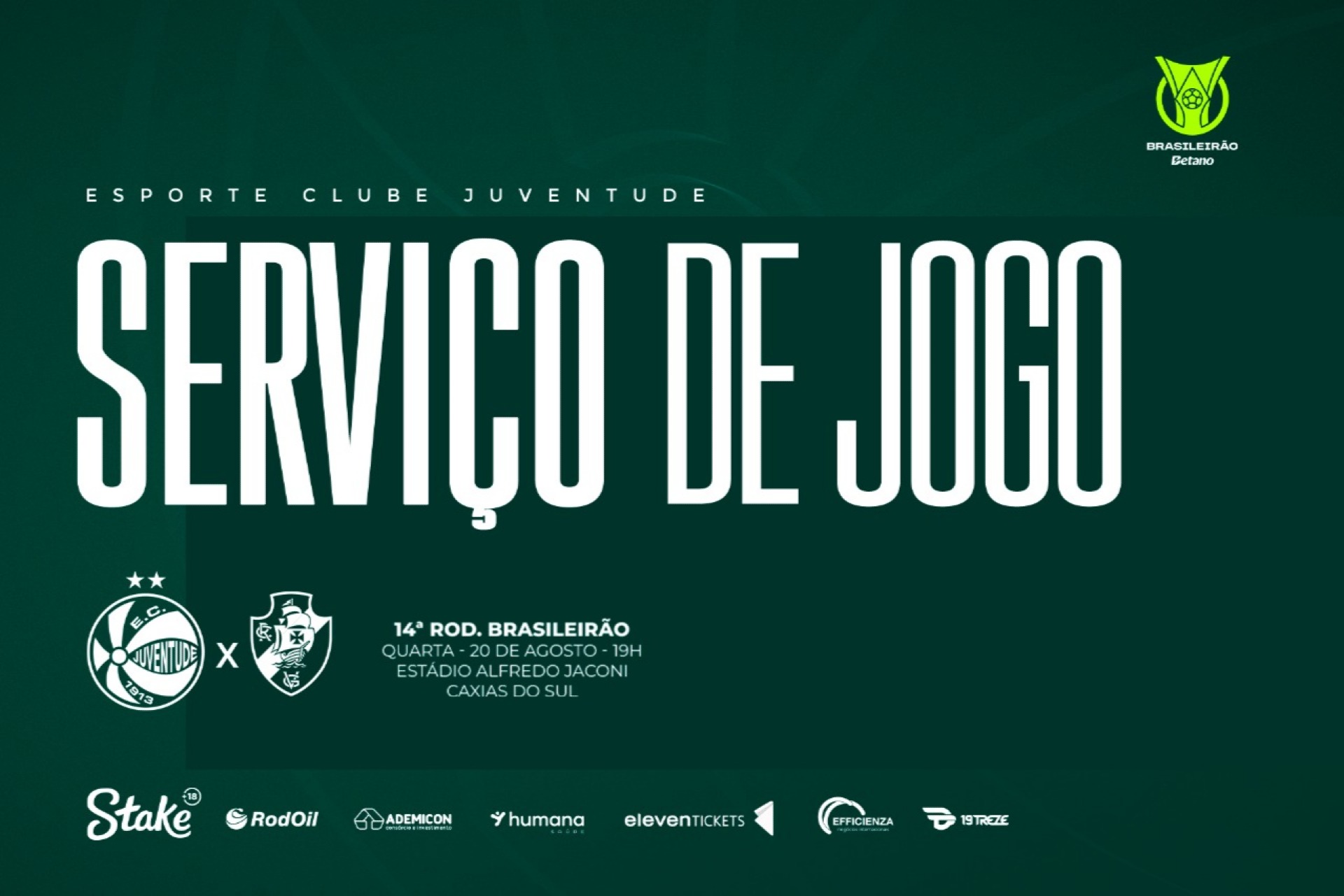 Serviço de jogo: Juventude x Vasco