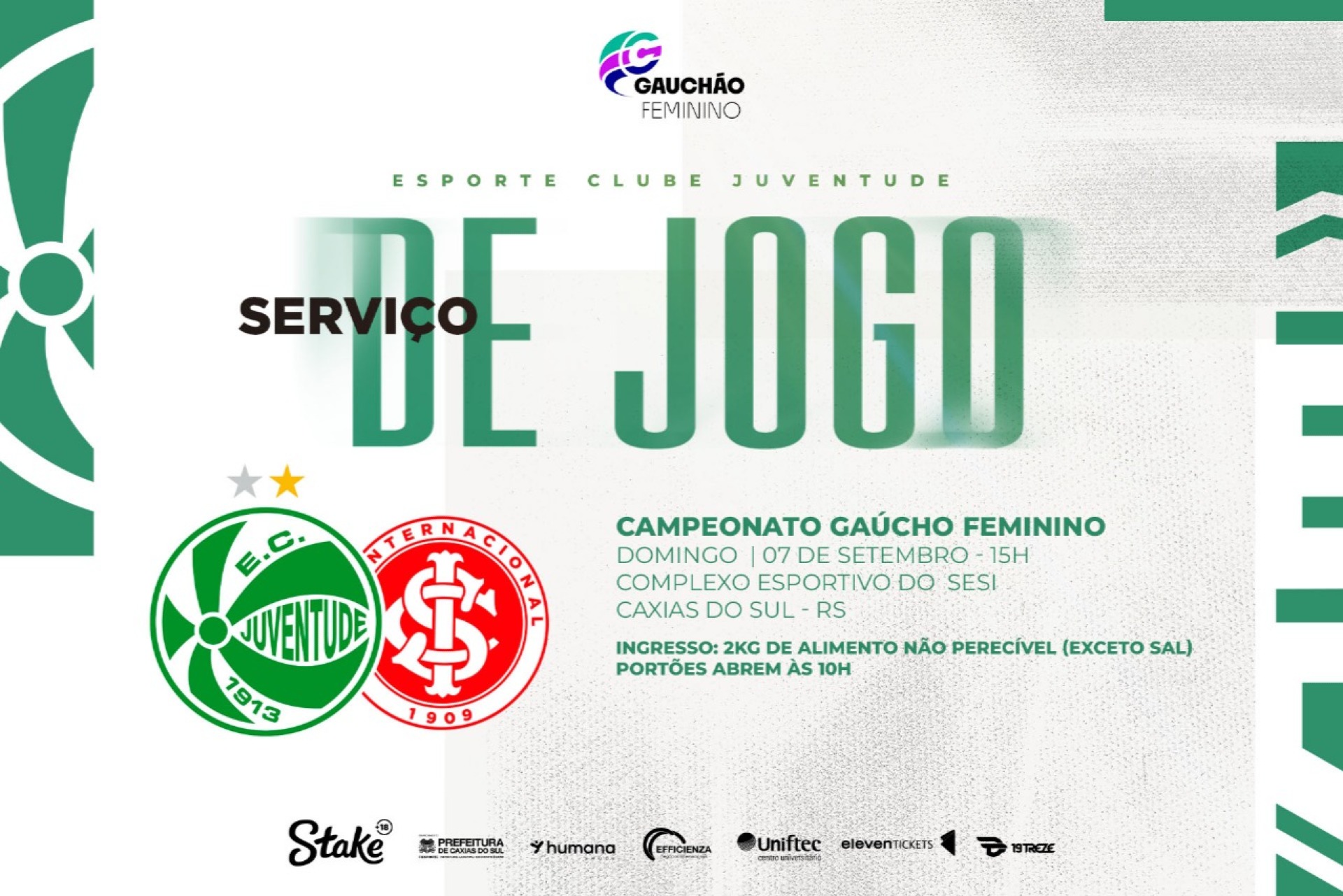 Campeonato Gaúcho: Juventude x Internacional - Juventude