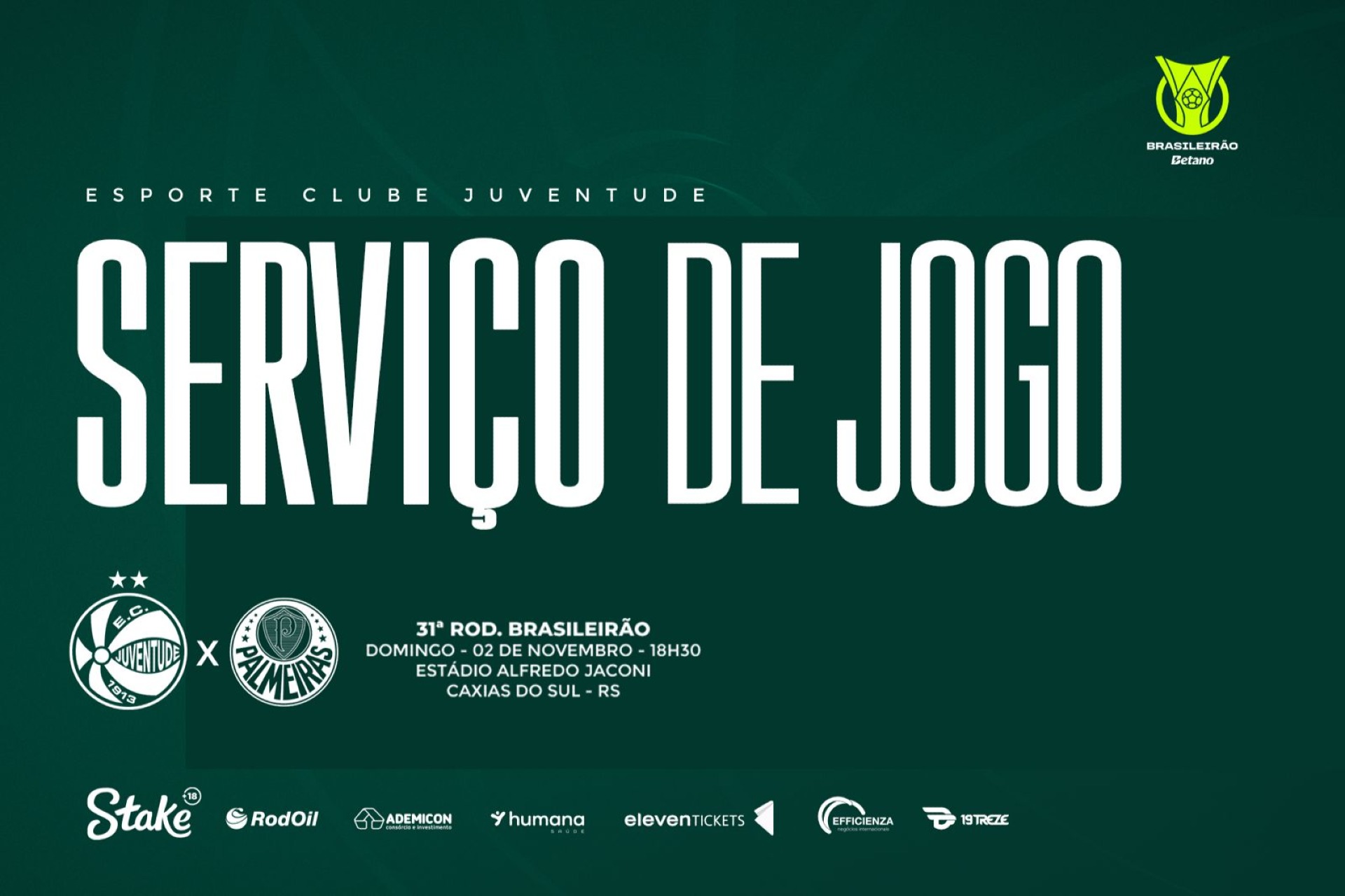 Serviço de Jogo: Juventude x Palmeiras