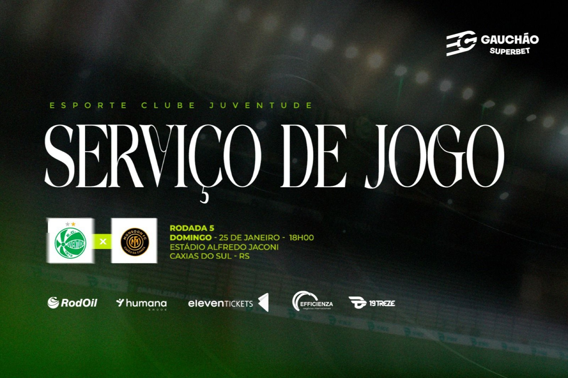 Serviço de jogo: Juventude x Monsoon