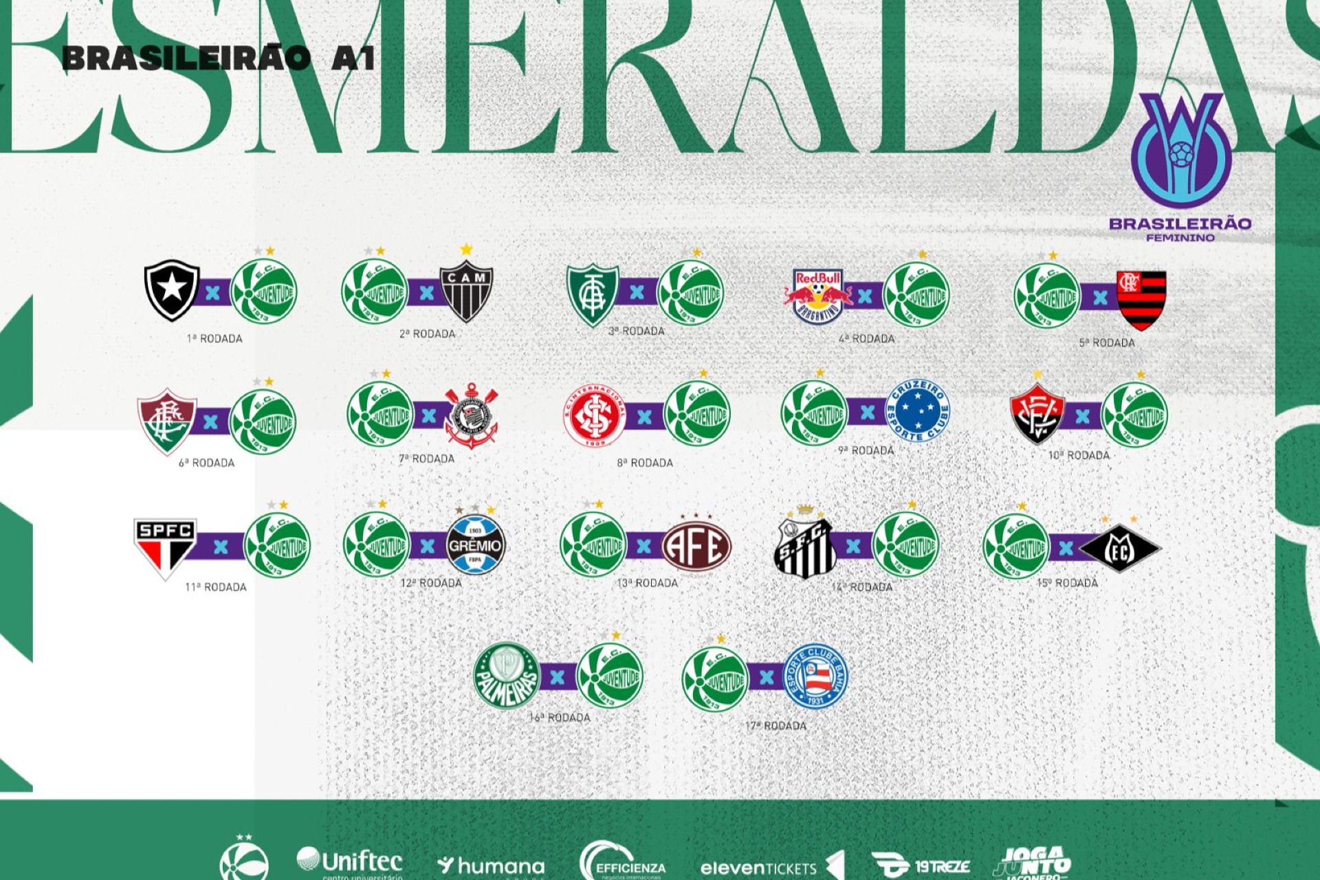 Juventude conhece tabela base do Brasileiro Feminino A1 de 2026