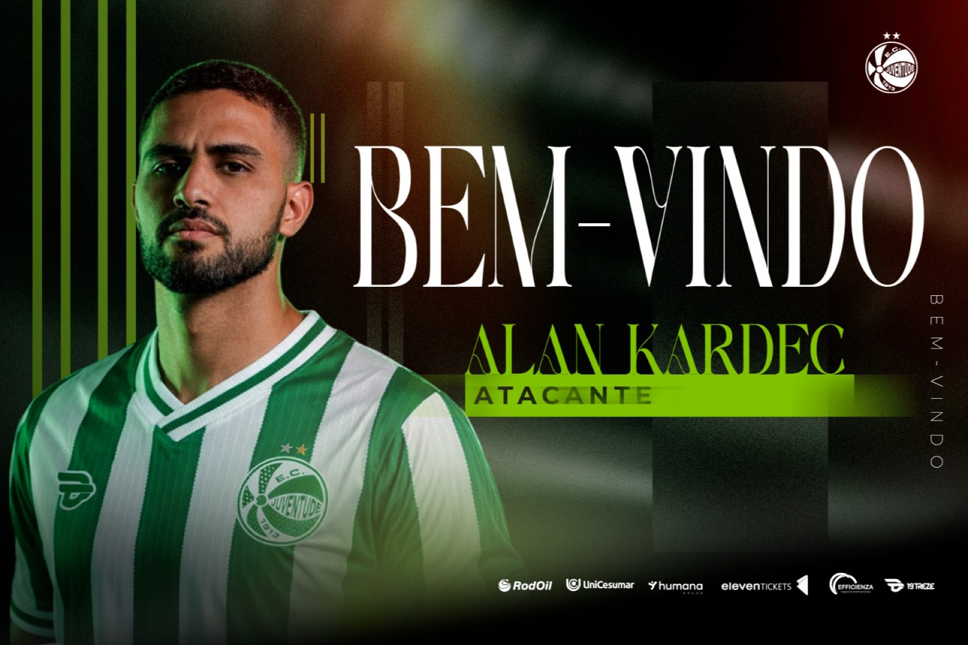 Centroavante na área! Juventude confirma contratação de Alan Kardec