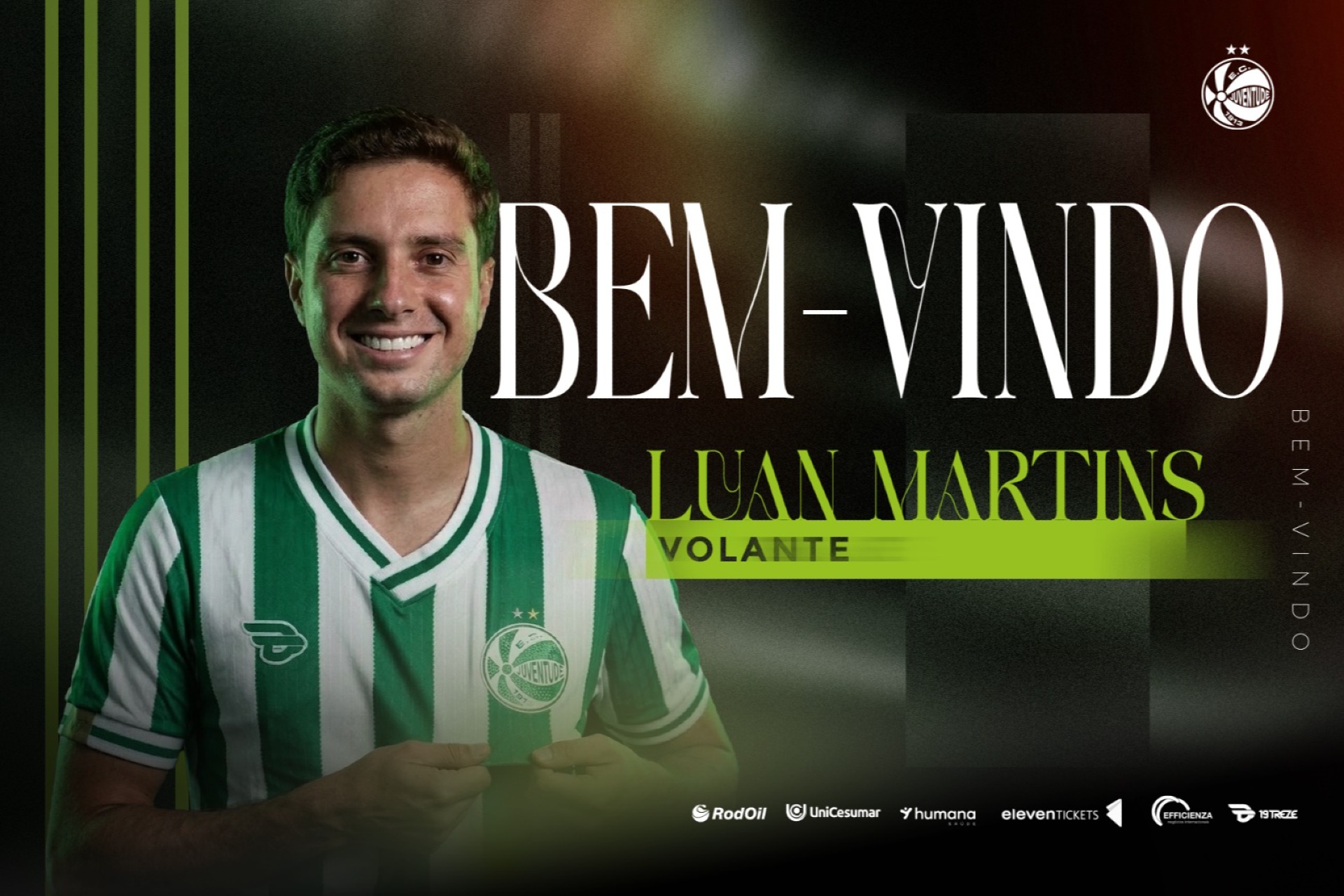 Volante Luan Martins é o novo reforço do Juventude