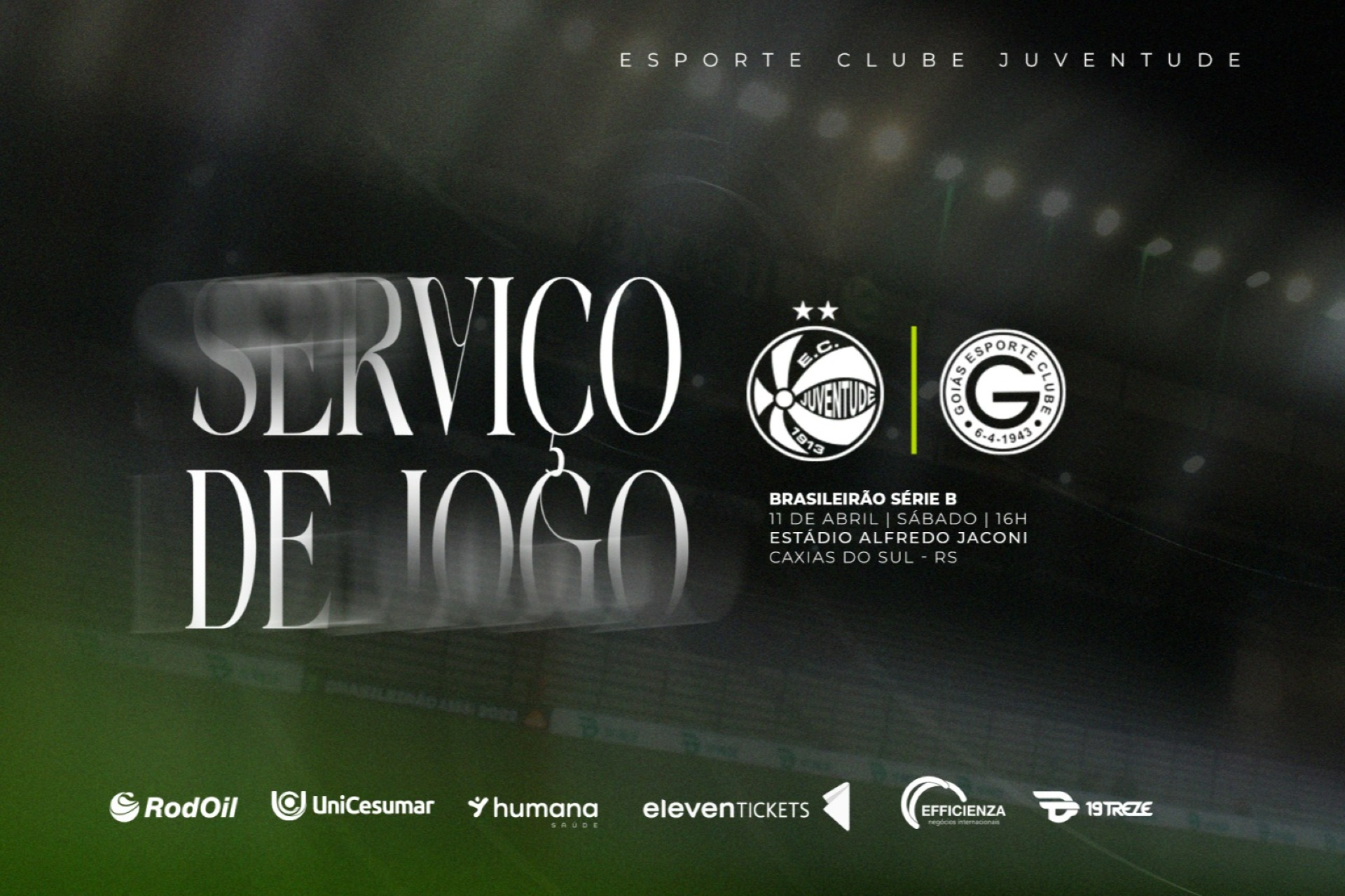 Serviço de jogo: Juventude x Goiás