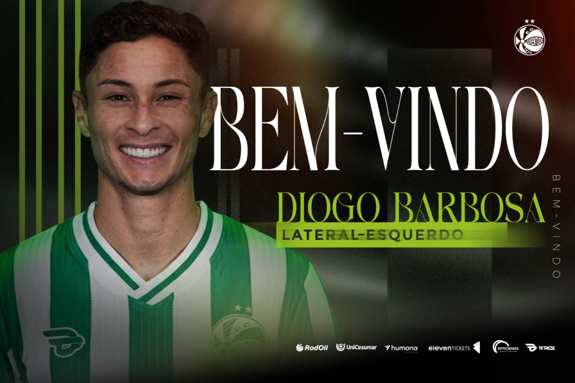 Lateral-esquerdo Diogo Barbosa é o novo reforço do Juventude