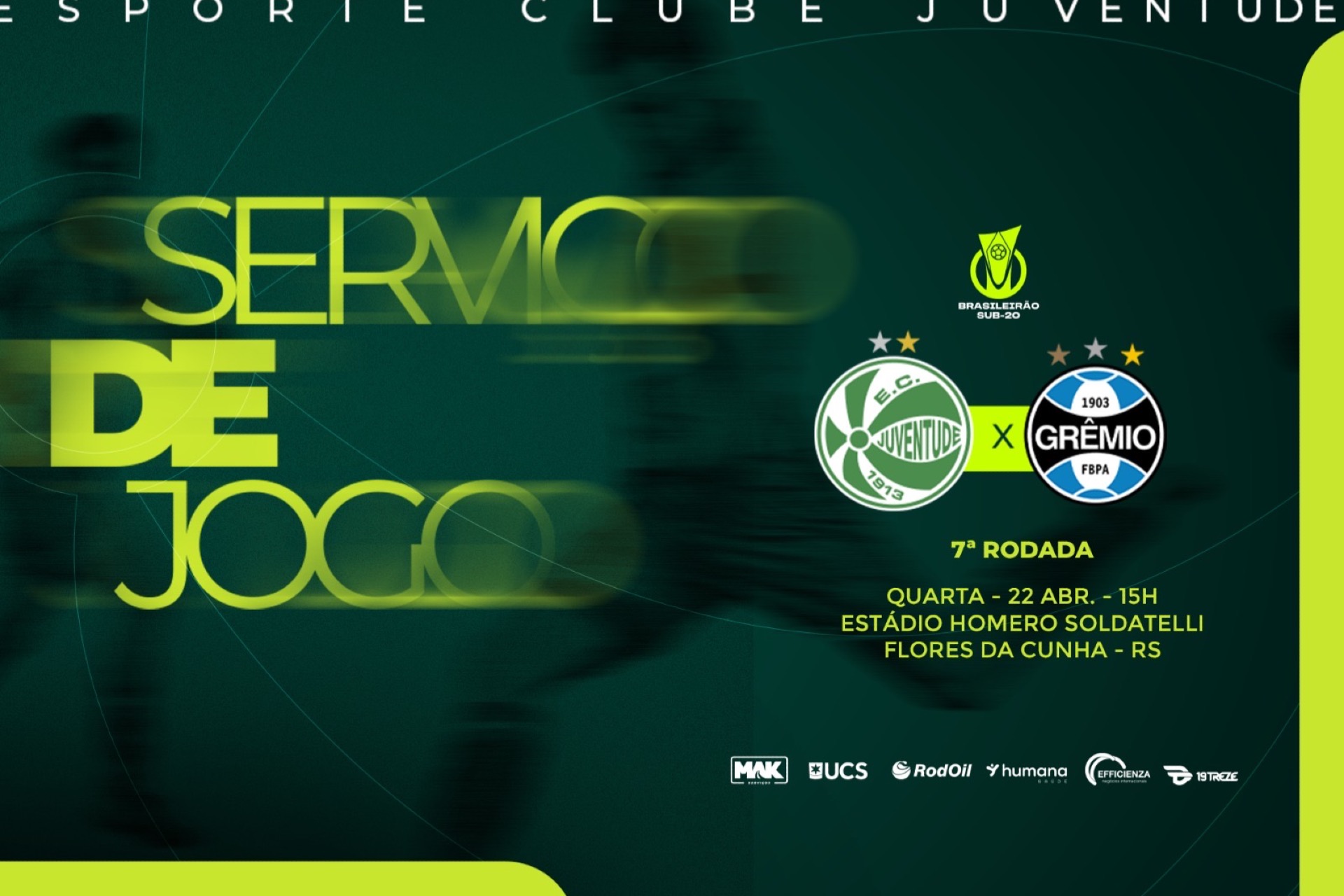 Serviço de Jogo: Juventude x Grêmio - Brasileirão Sub-20