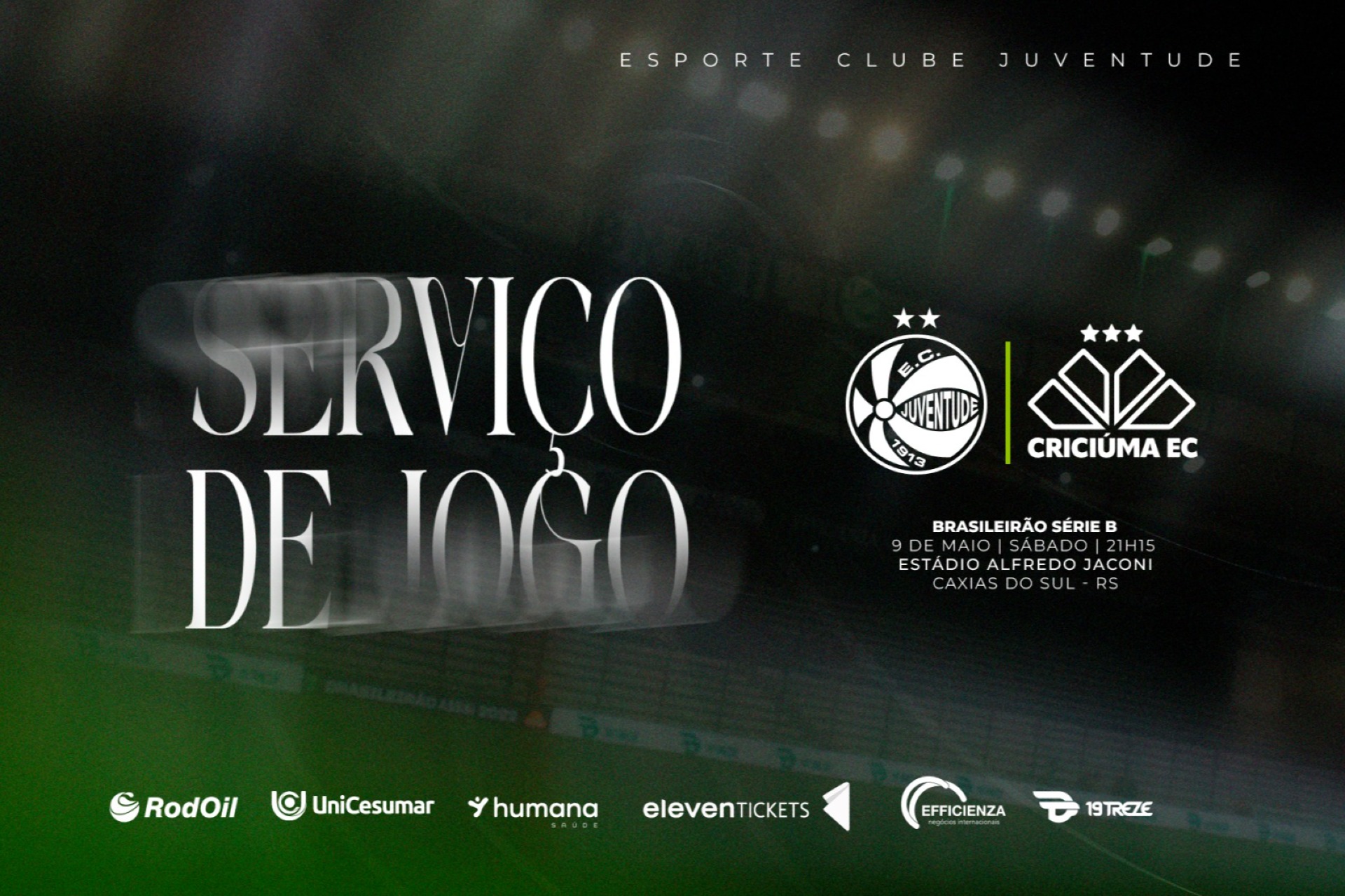 Serviço de Jogo: Juventude x Criciúma