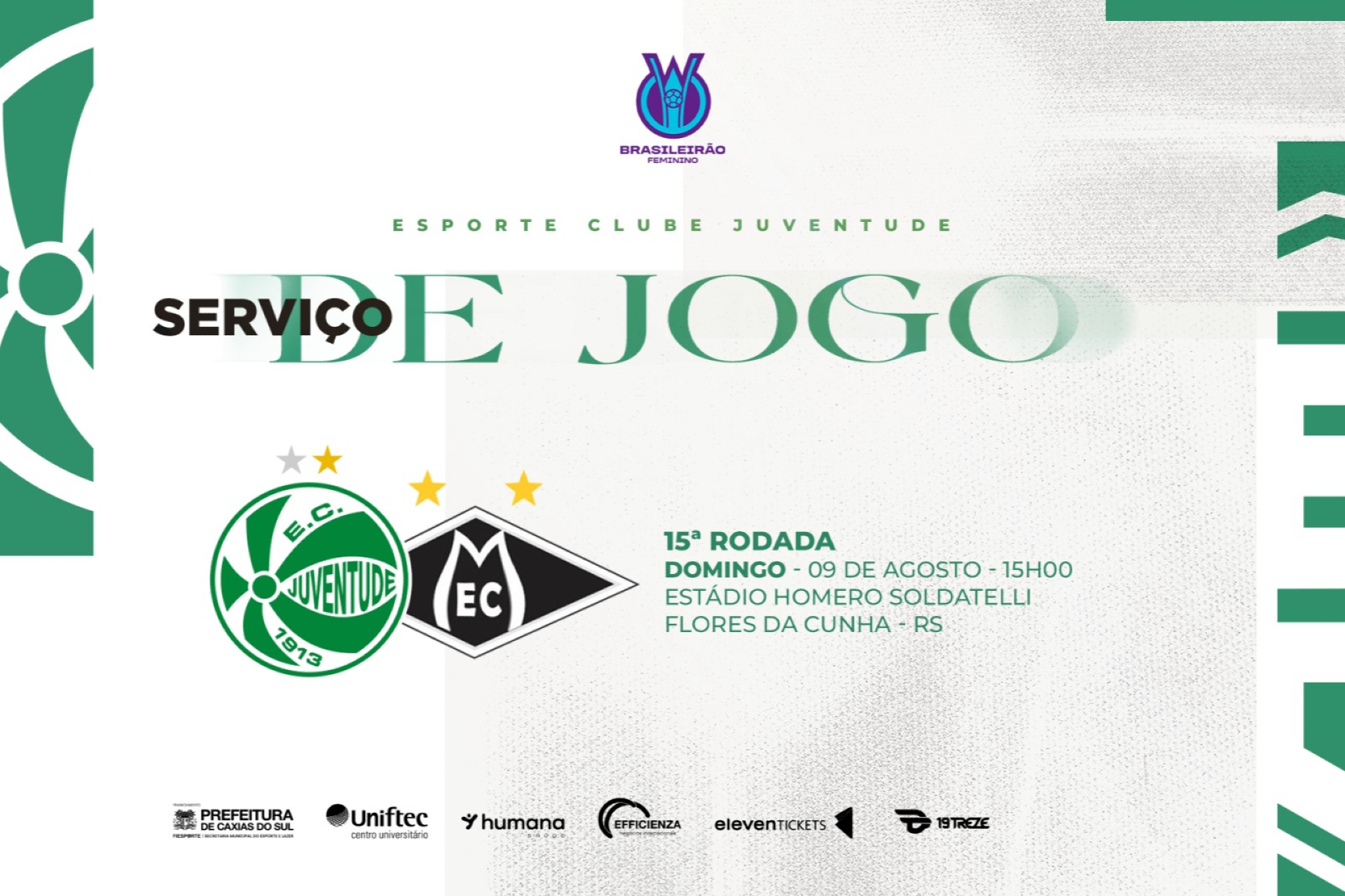 Serviço de jogo: Juventude X Mixto - Brasileirão Feminino