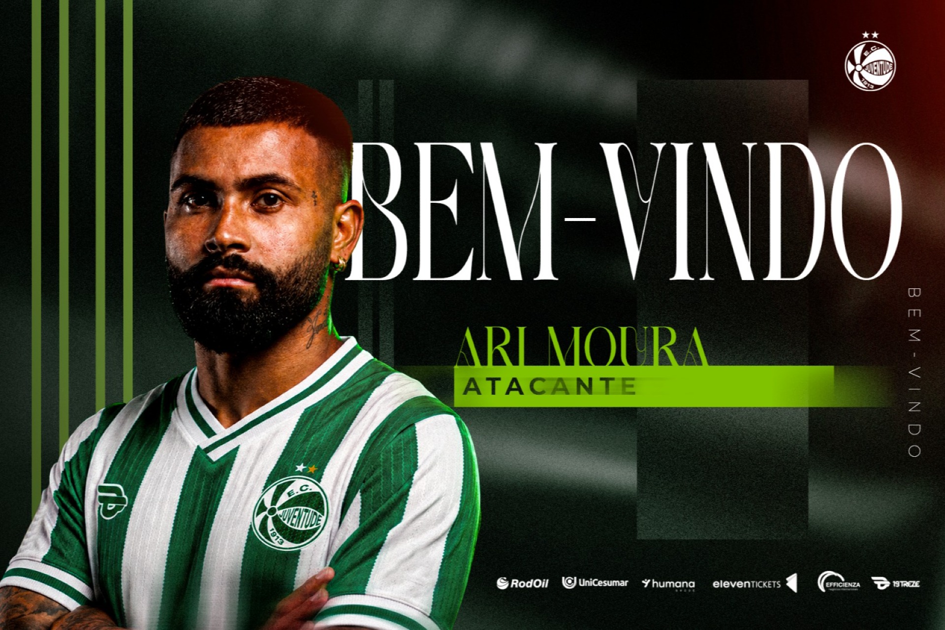 Atacante Ari Moura é o novo reforço do Verdão