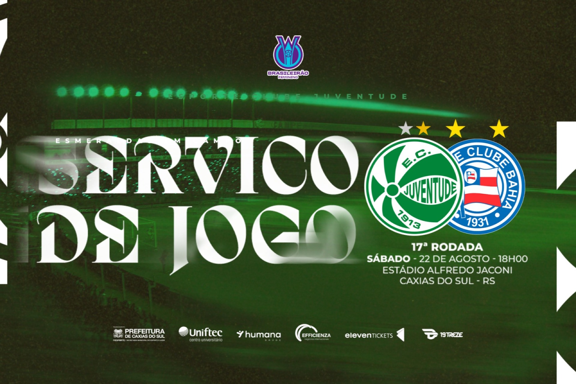 Serviço de jogo: Juventude x Bahia  - Brasileirão Feminino