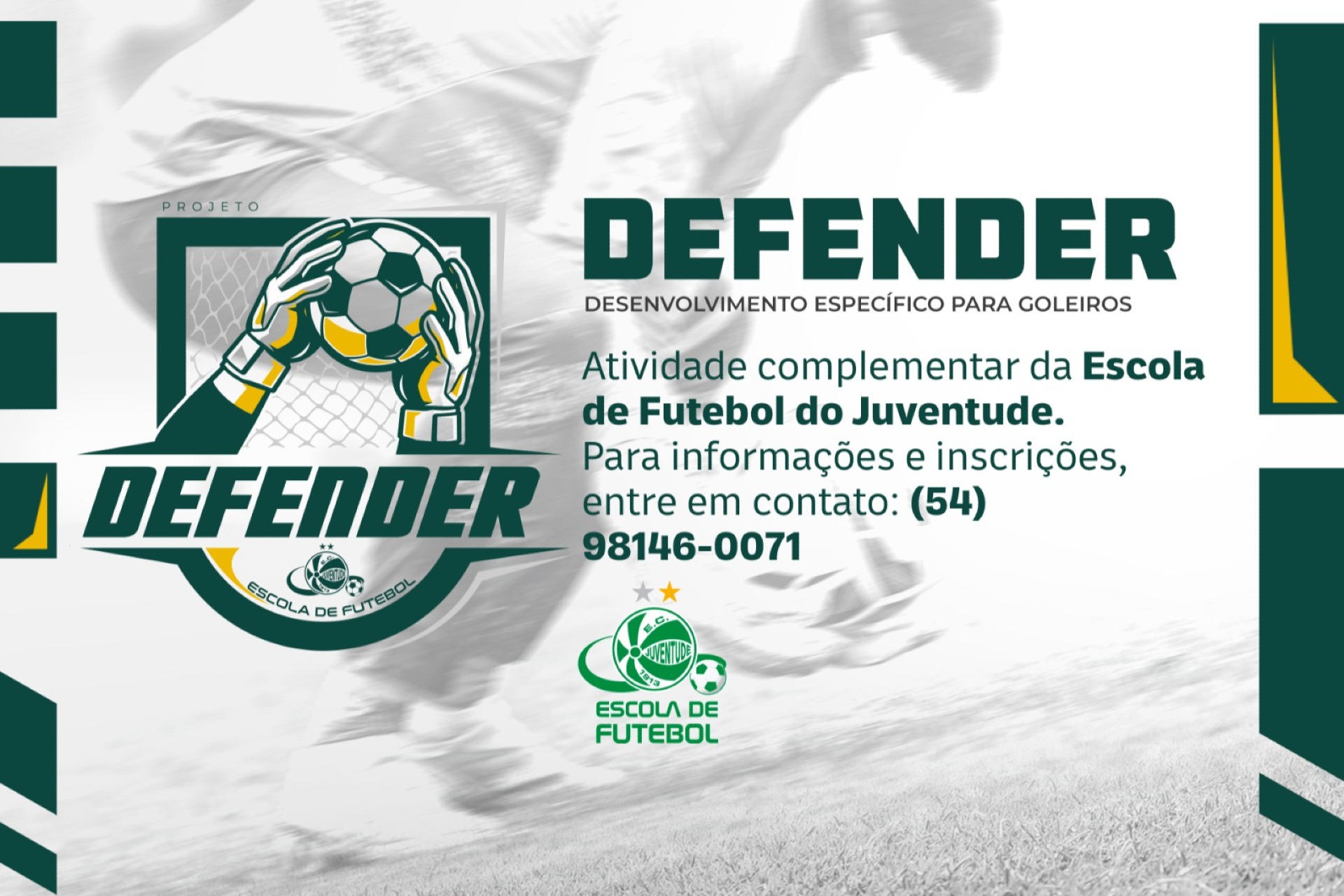 Escola de Futebol do Juventude lança projeto voltado ao desenvolvimento de goleiros