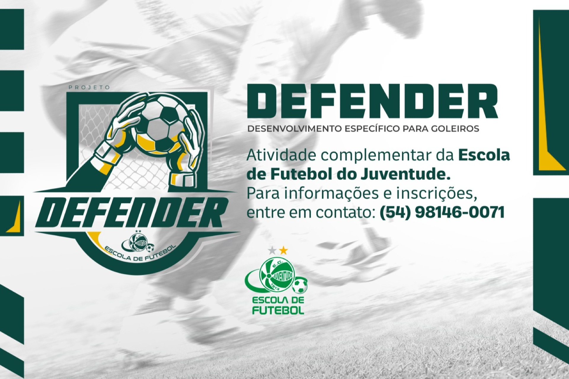 Escola de Futebol do Juventude lança projeto voltado ao desenvolvimento de goleiros