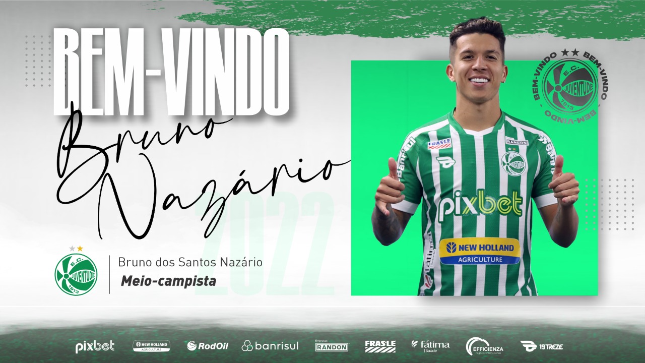 Bruno Nazário é o primeiro reforço do Juventude na janela de julho