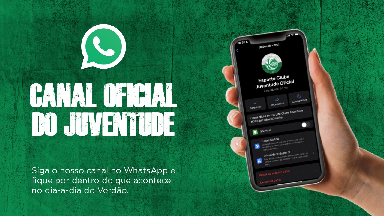 Acesse agora o canal oficial do Juventude no WhatsApp