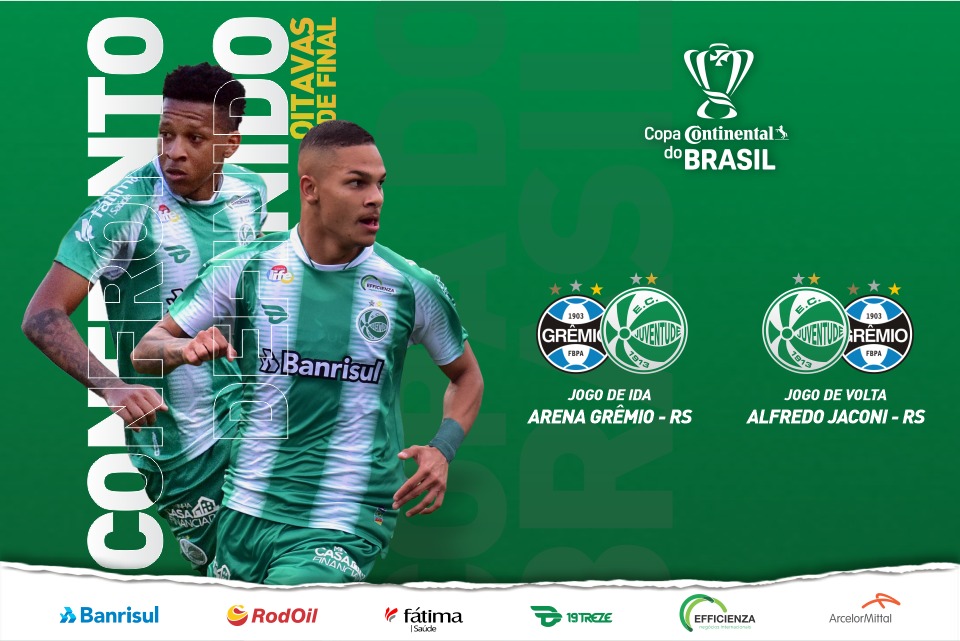 Confronto definido: Juventude enfrentará o Grêmio pelas oitavas de final da Copa do Brasil