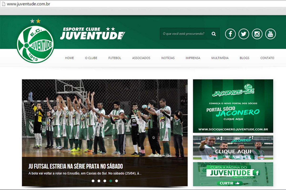 Site do Juventude passa por alterações