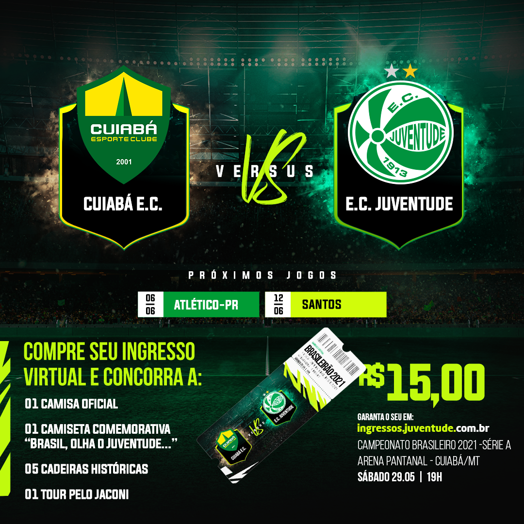 Adquira seu ingresso virtual para a partida contra o Cuiabá e concorra a prêmios exclusivos do Verdão