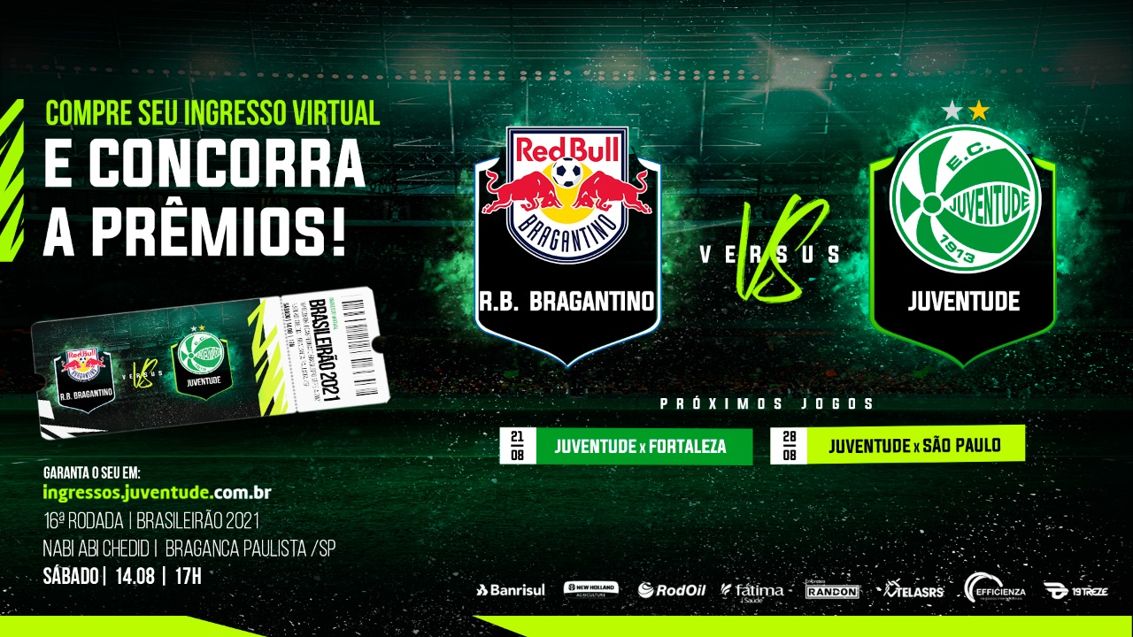 Adquira seu ingresso virtual e concorra a credenciais para assistir Juventude x Fortaleza, no Jaconi