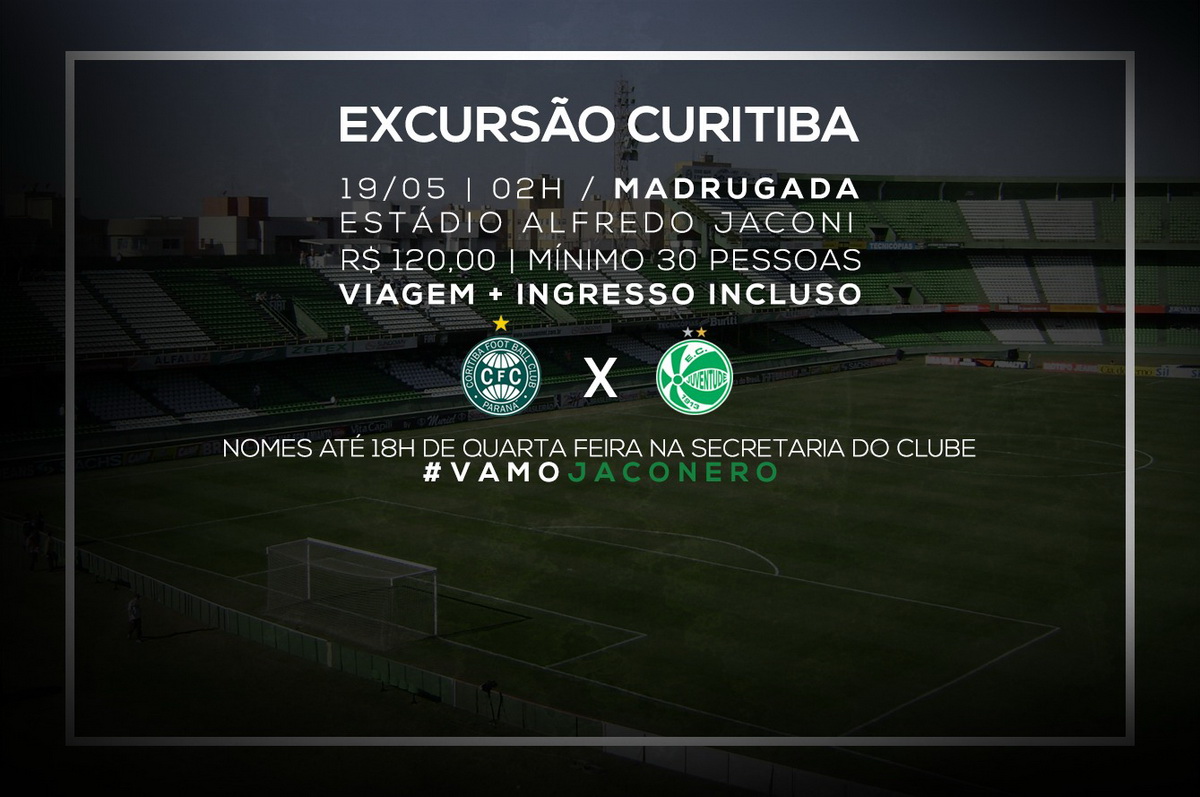 Participe da excursão para Curitiba, pela Copa do Brasil