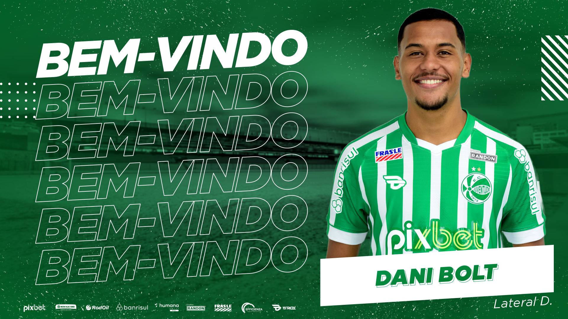 Lateral Dani Bolt é o novo reforço do Juventude