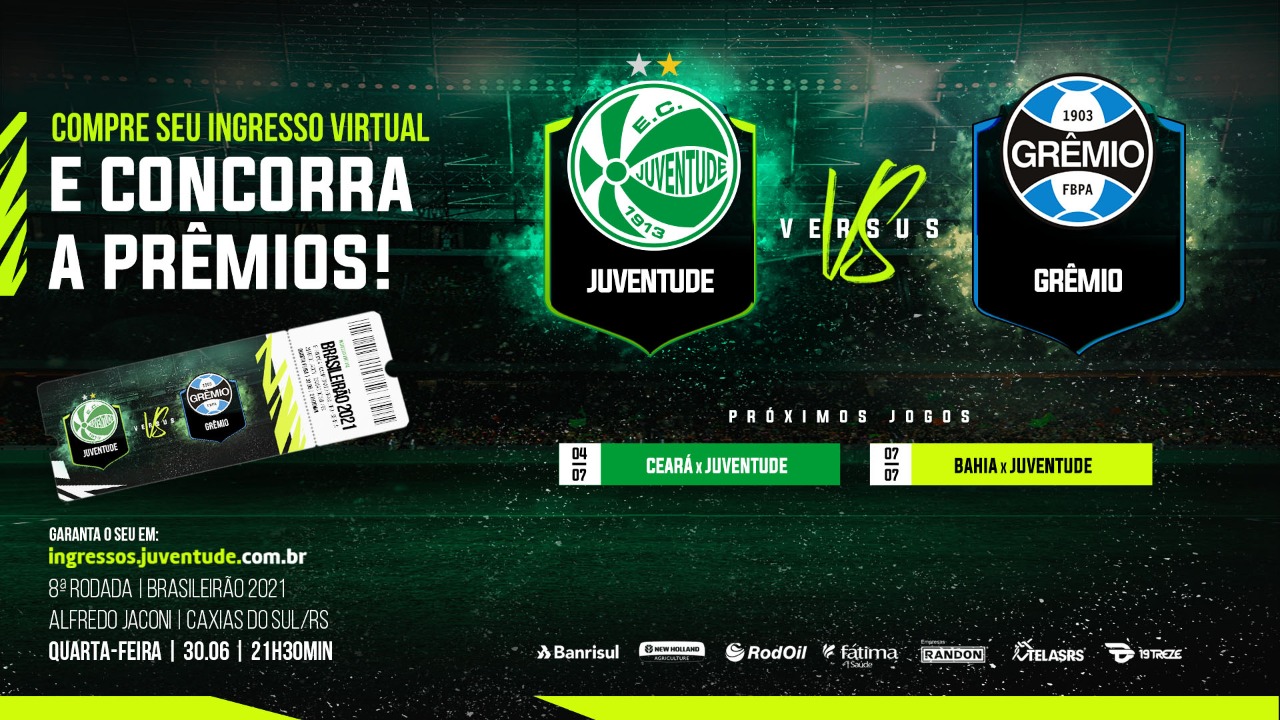 Juventude inicia venda dos ingressos virtuais para partida contra o Grêmio