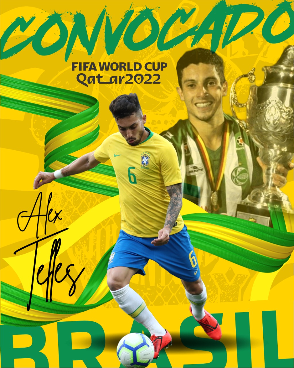 Cria da Escola do Ju, Alex Telles é convocado para a Copa do Mundo do Qatar