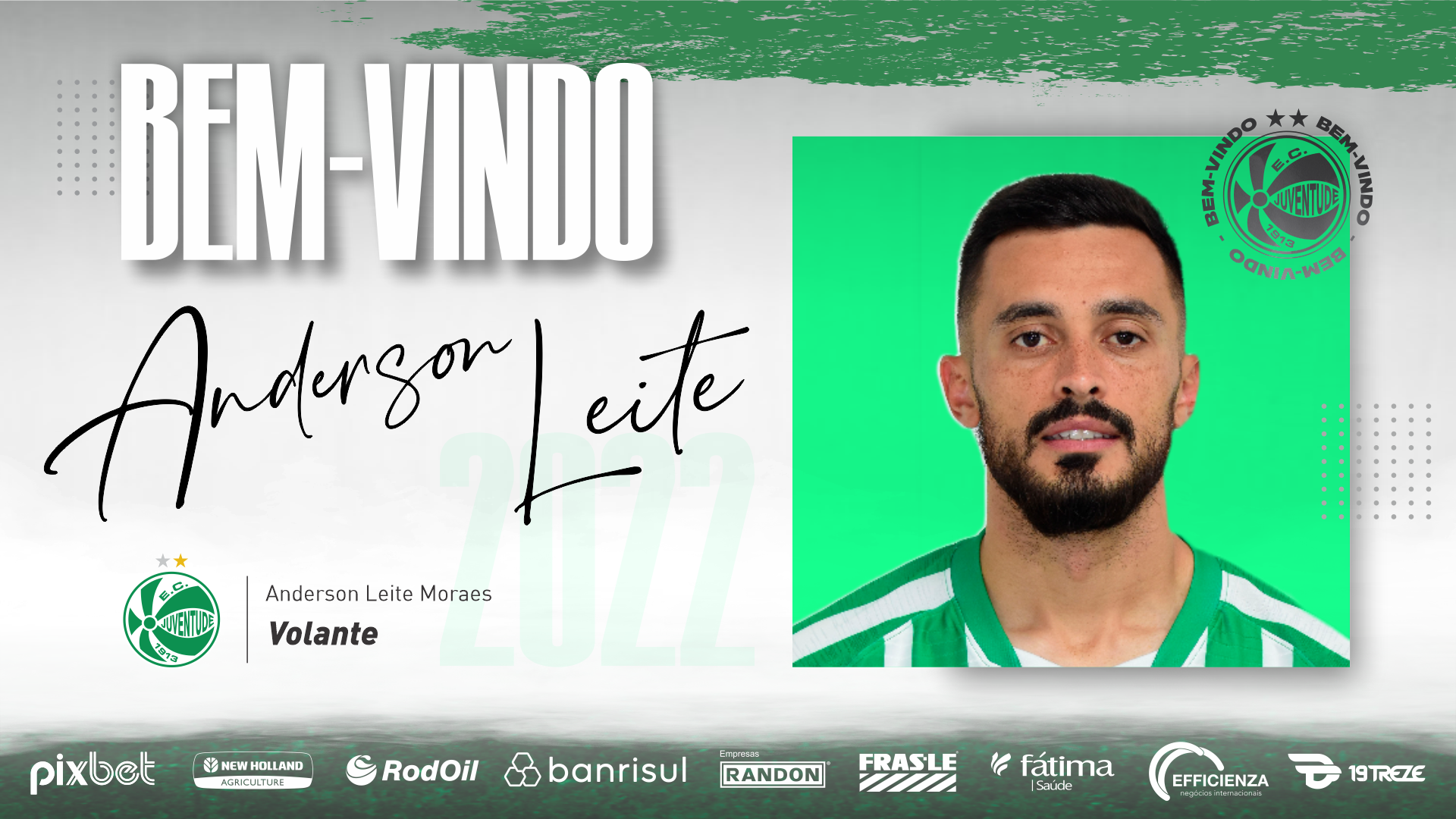 Juventude confirma contratação do volante Anderson Leite