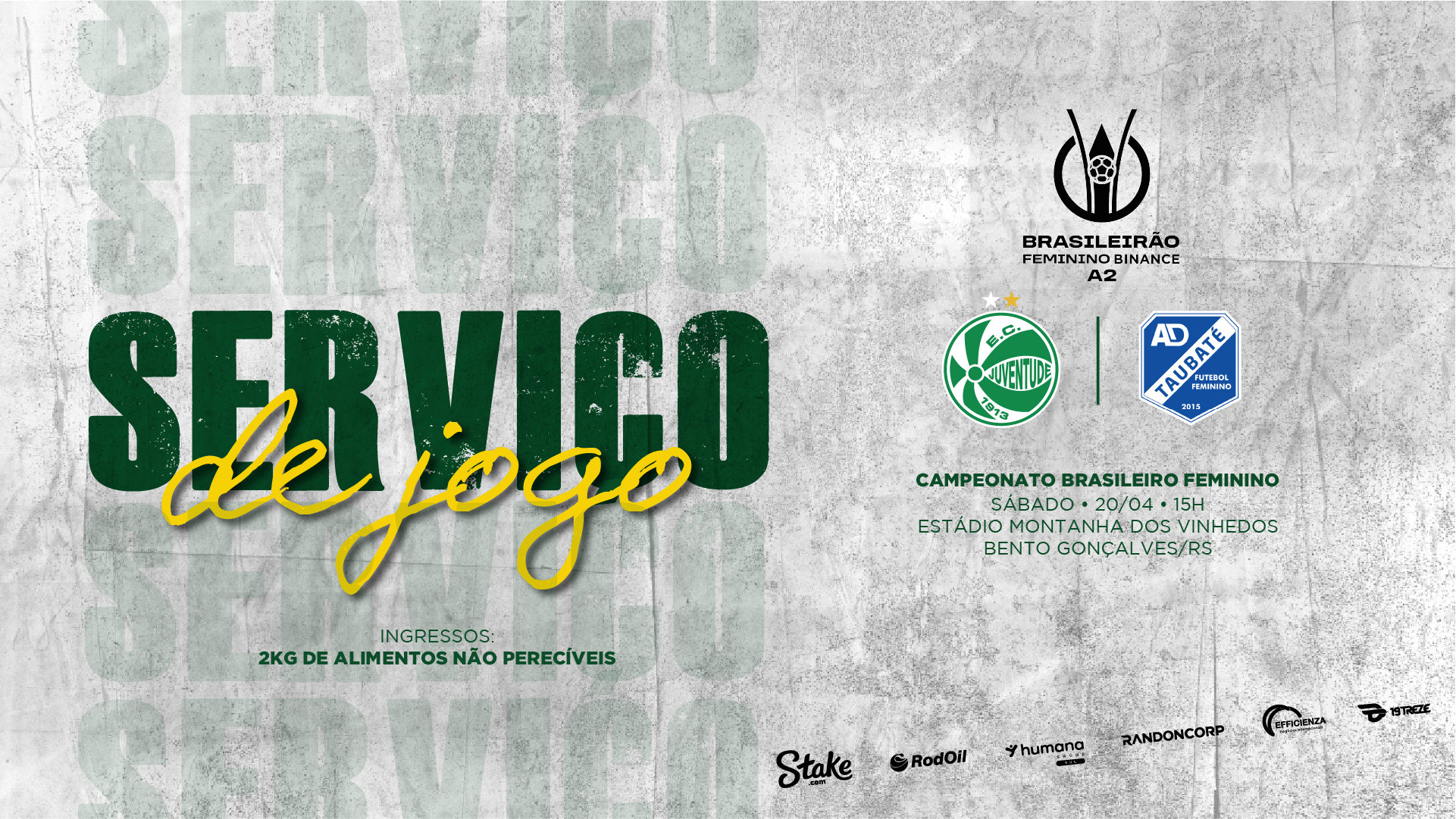 Brasileirão Feminino A-2: Juventude x Taubaté