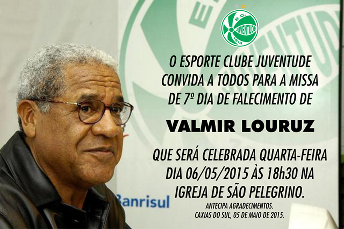 Convite para a missa de sétimo dia de Valmir Louruz