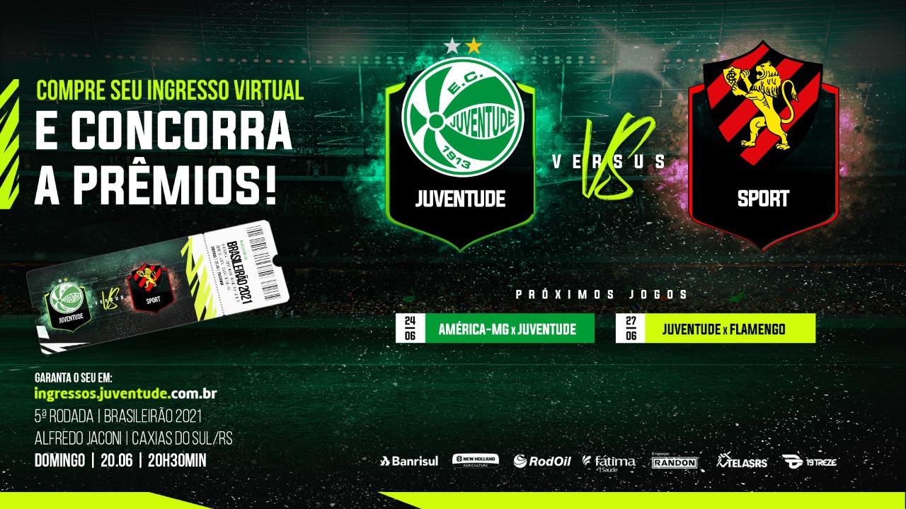Juventude inicia venda dos ingressos virtuais para o jogo contra o Sport