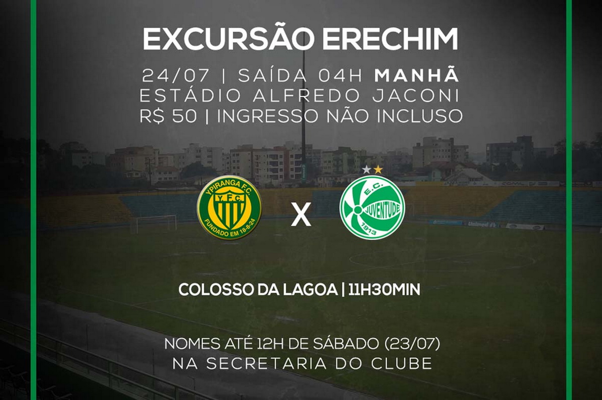 Juventude x Ypiranga: participe da excursão para Erechim