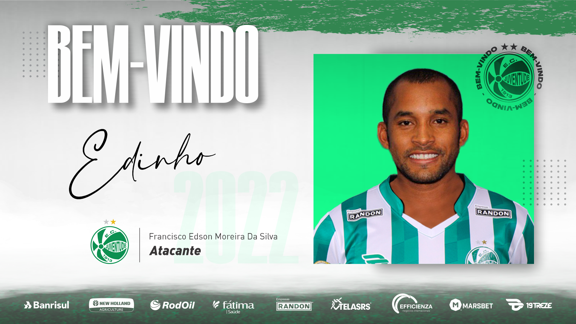 Juventude anuncia a contratação do atacante Edinho