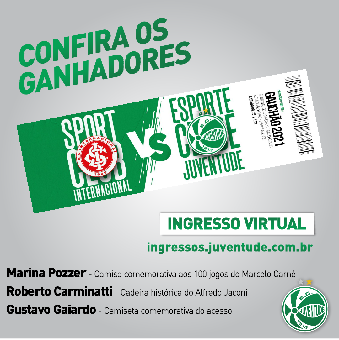 Confira os ganhadores da promoção dos ingressos virtuais