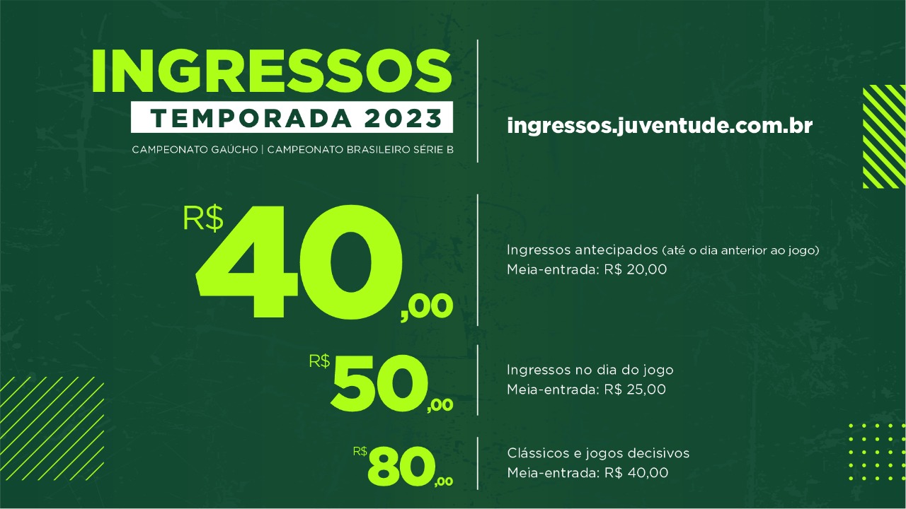 Juventude define valores de ingressos para 2023