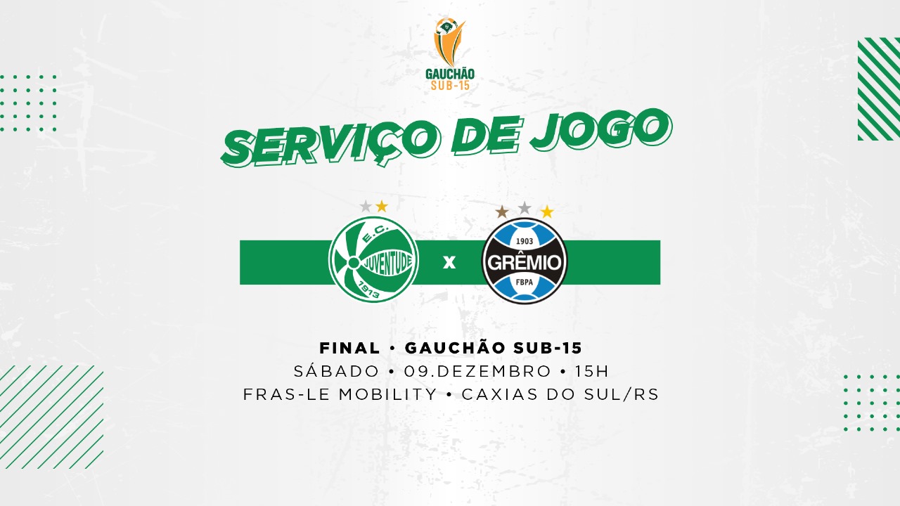 Decidindo o título do Gauchão sub-15, Juventude enfrenta o Grêmio no Campo da Fras-le Mobility
