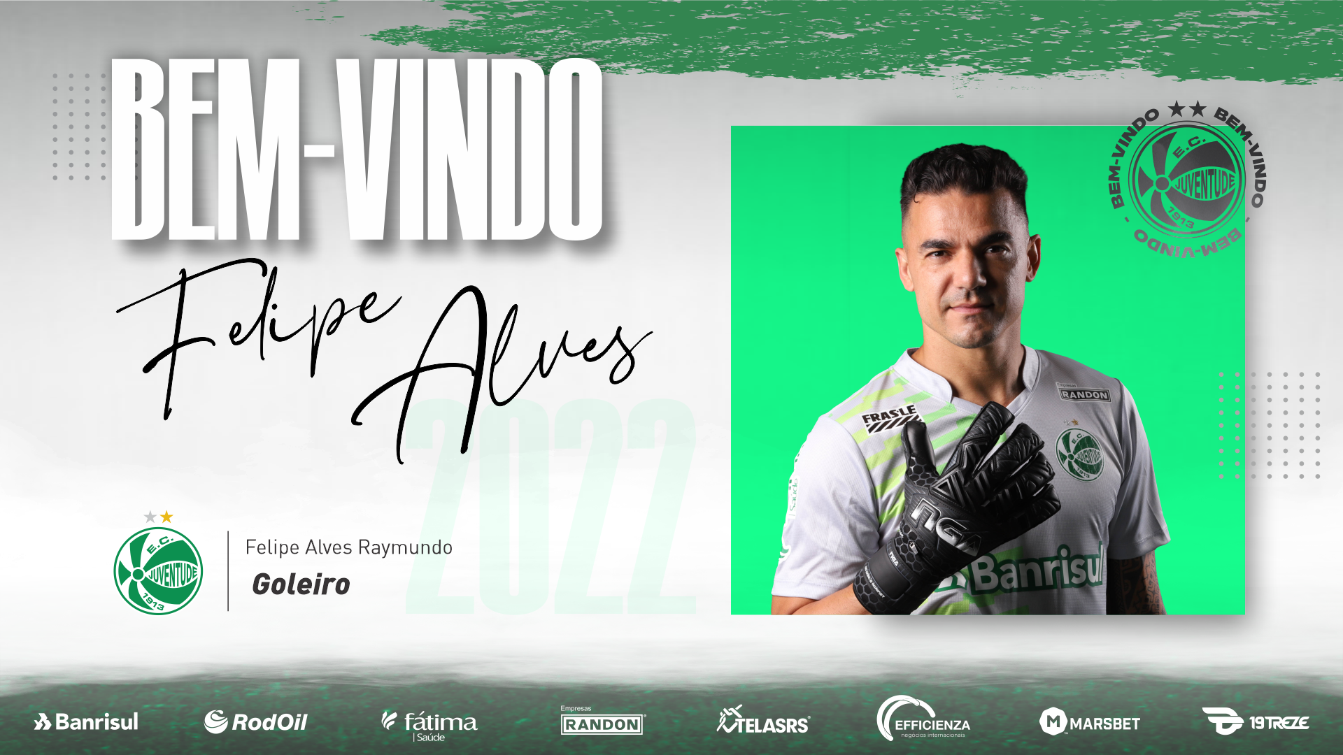 Juventude anuncia goleiro Felipe Alves