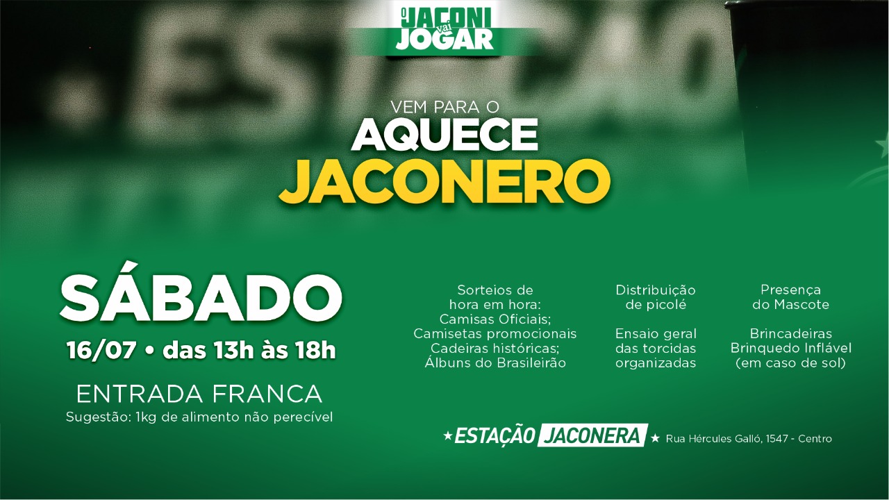 Participe do Aquece Jaconero, no próximo sábado