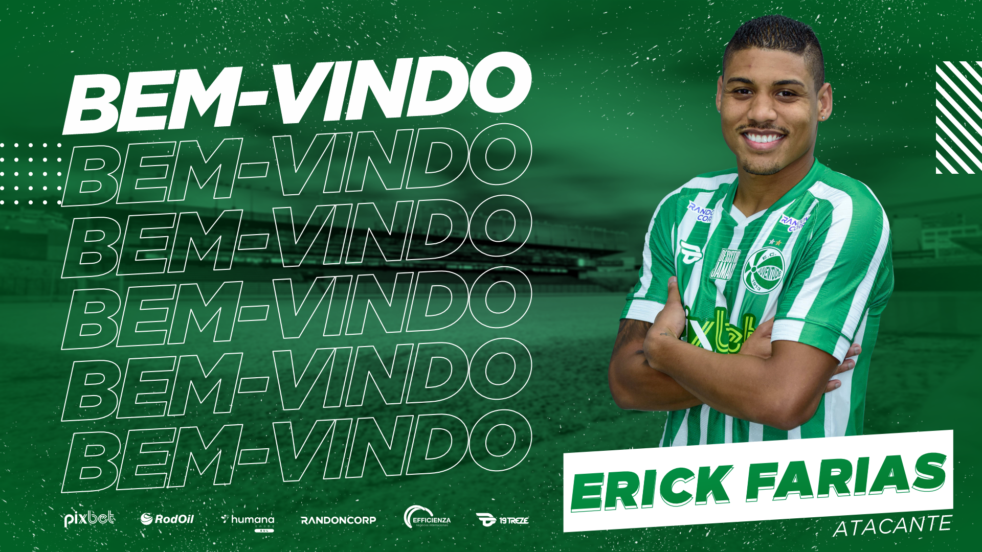 Atacante Erick Farias é o novo reforço do Verdão