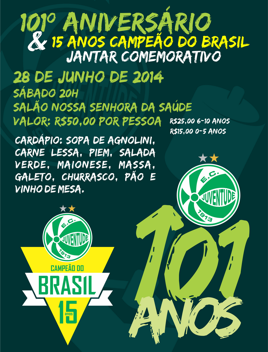 Ingressos para o Jantar dos 101 anos seguem à venda