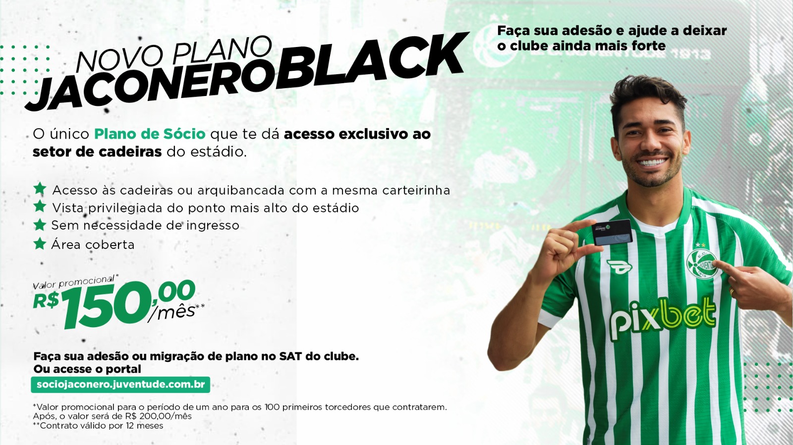 Seja Jaconero Black, nova categoria de sócio do Verdão, e assista aos jogos das cadeiras