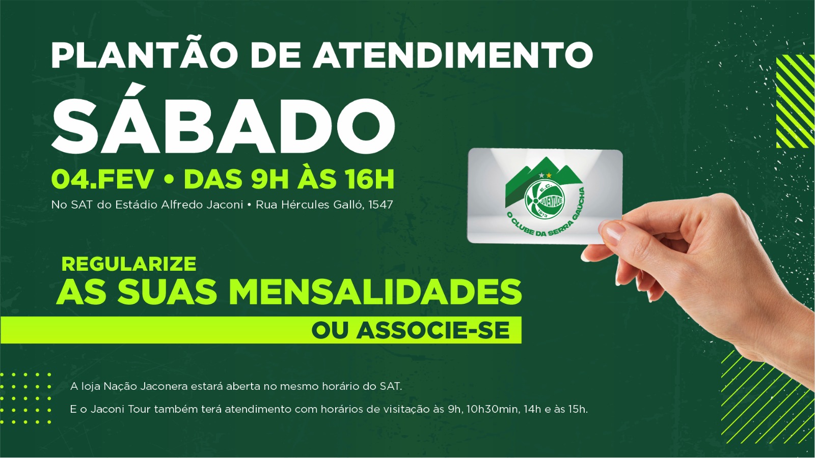 Juventude realizará plantão de atendimento ao torcedor no próximo sábado