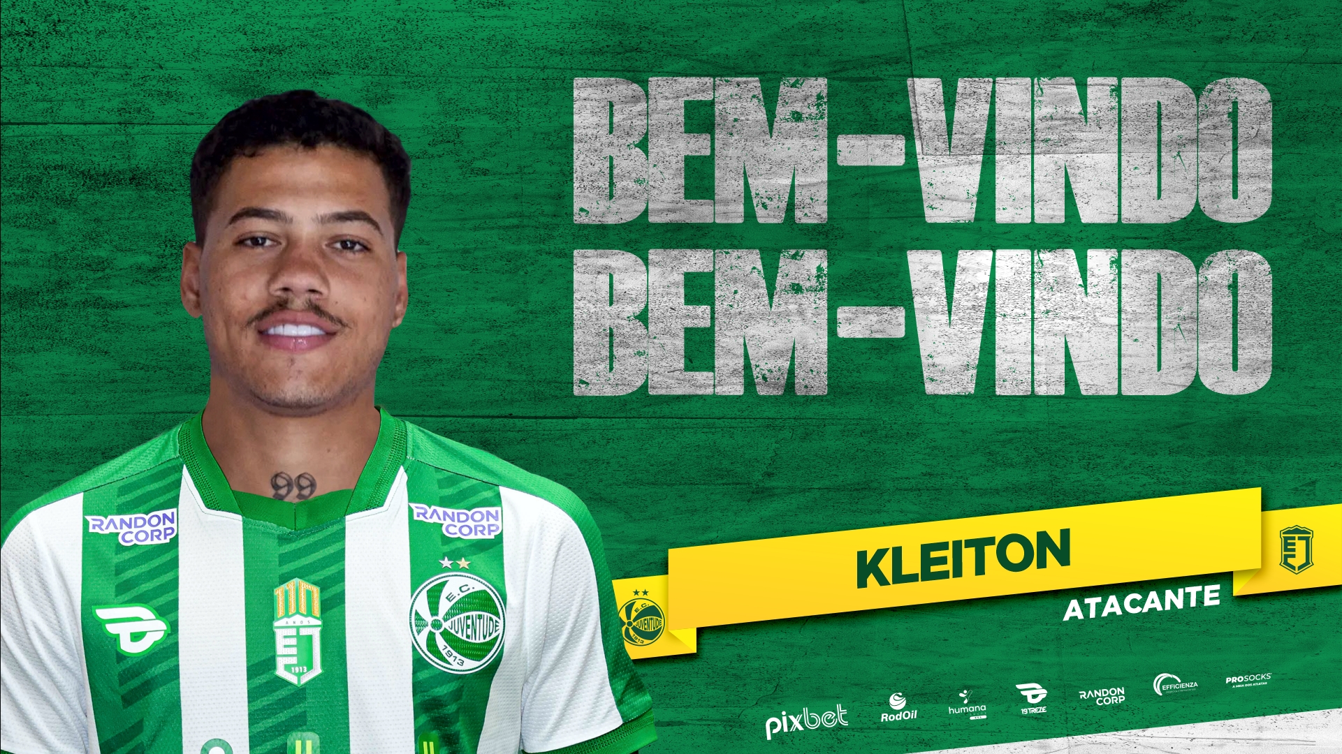 Juventude confirma a contratação do atacante Kleiton