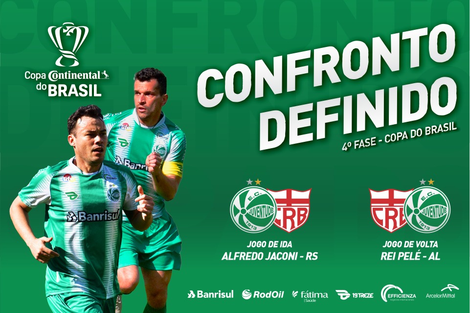 Juventude enfrentará o CRB na 4ª fase da Copa do Brasil