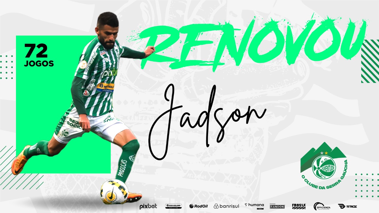 Juventude renova com Jádson e volante permanece em 2023