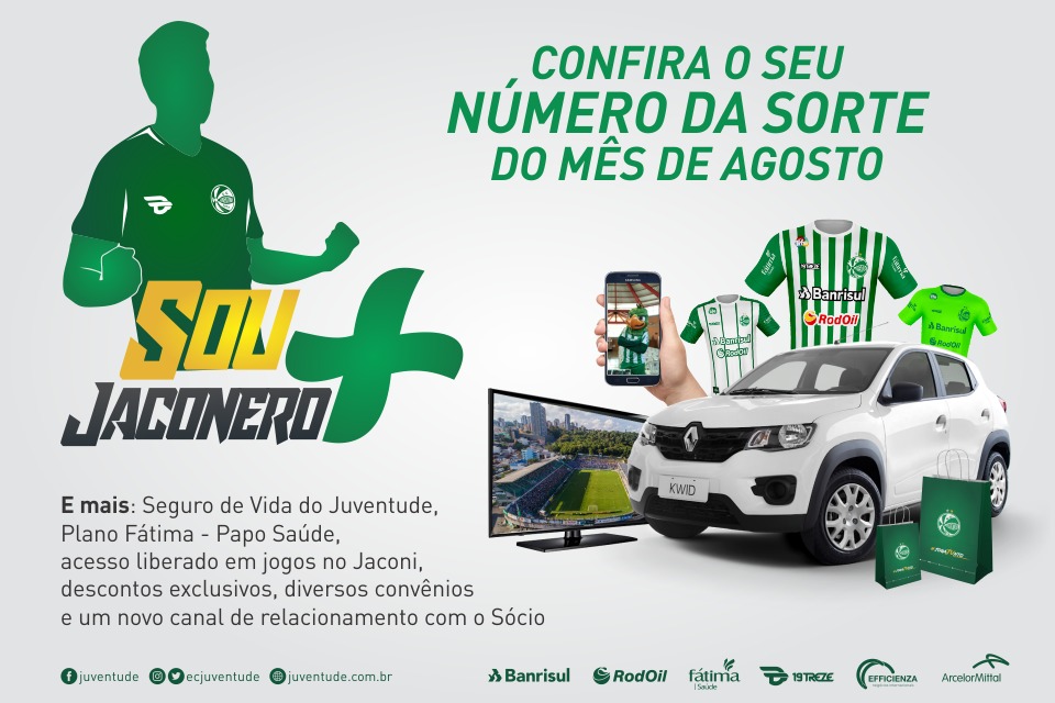 Sócio Jaconero: confira o seu número da sorte para as premiações do mês de agosto