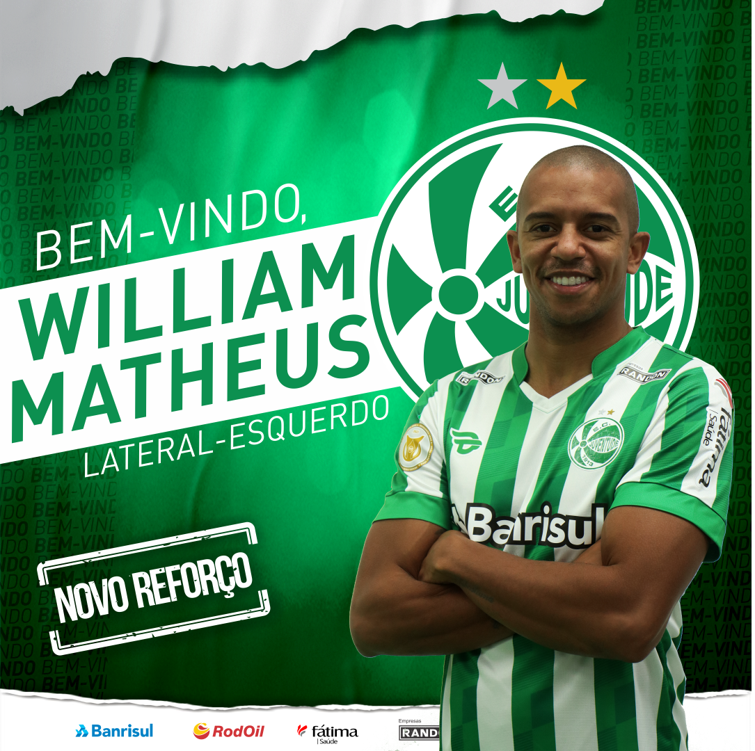 Juventude anuncia o lateral-esquerdo William Matheus