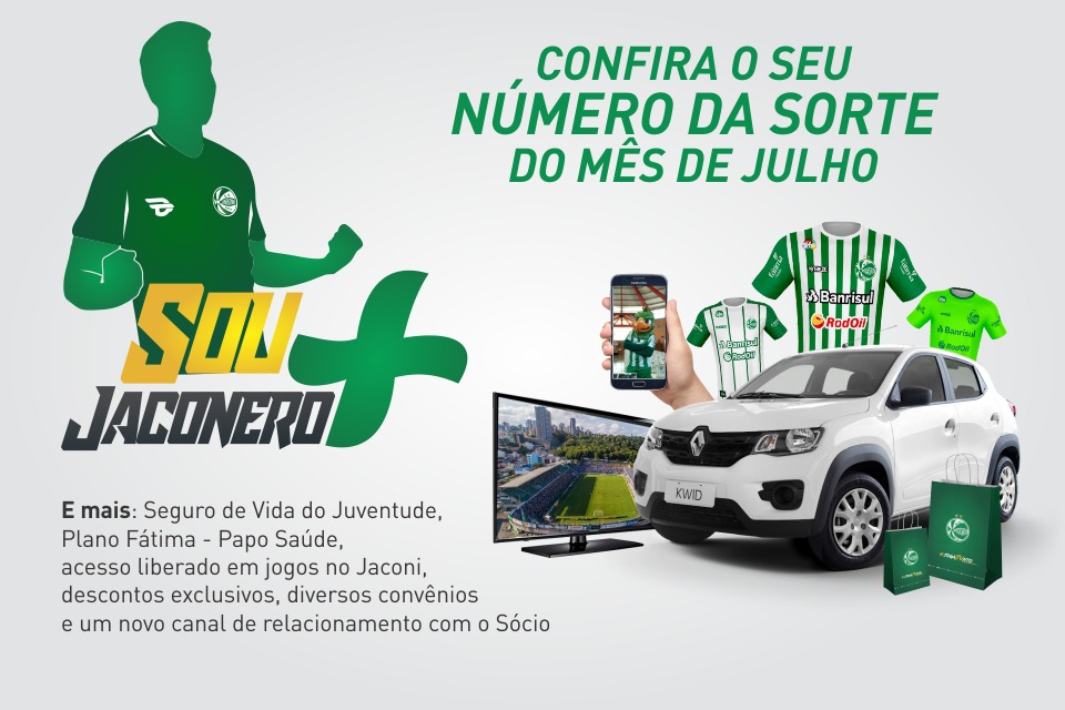 Sócio Jaconero - confira o seu número da sorte para as premiações do mês de julho